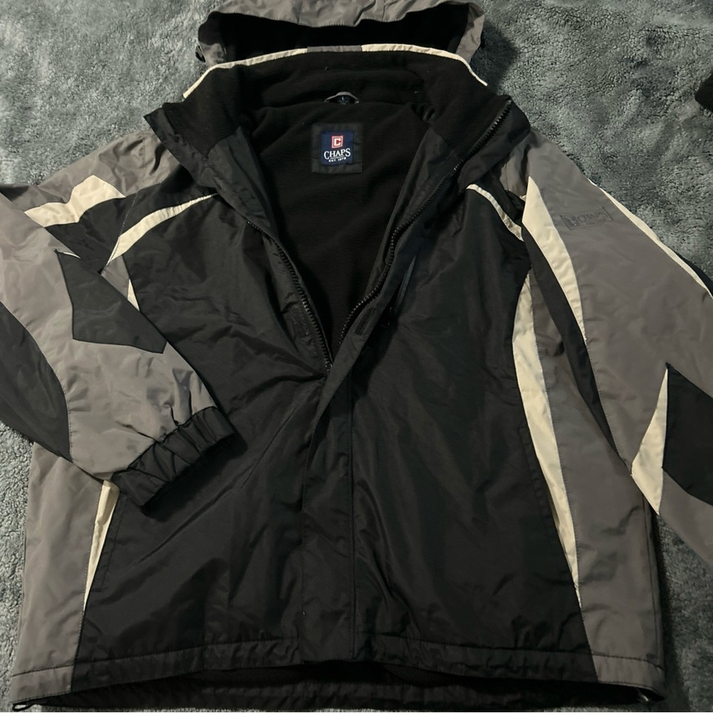 Chaps Black And Gray Performance Jacket Weather-R… - image 1